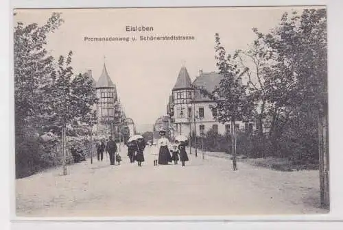 906345 Ak Eisleben Promenadenweg und Schönerstedtstrasse um 1910