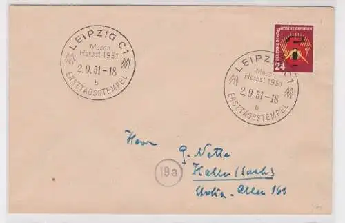 906767 DDR Ersttagsbrief FDC Mi 293 Erster Fünfjahrplan 2. Sept. 1951