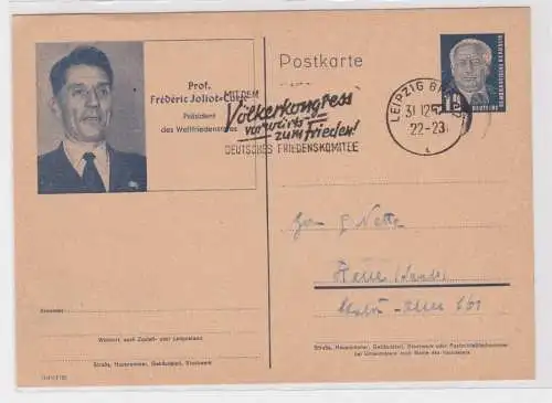 906630 Ganzsache Sonderpostkarte Völkerkongress Prof. Frédéric Joliot-Curie 1952