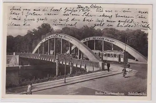 904139 Ak Berlin Charlottenburg Schloßbrücke mit Straßenbahn 1938