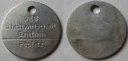 Aluminium DDR Wertmarke VEB Stadtwirtschaft Genthin Paplitz (131719)