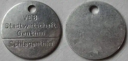 Aluminium DDR Wertmarke VEB Stadtwirtschaft Genthin Schlagenthin  (134426)