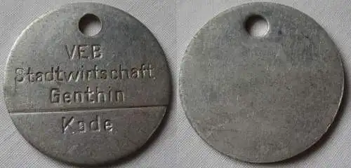 Aluminium DDR Wertmarke VEB Stadtwirtschaft Genthin Kade  (131519)