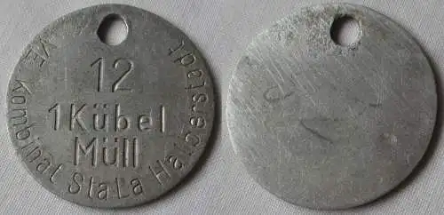 Aluminium DDR Wertmarke VE Kombinat StaLa Halberstadt 1 Kübel Müll  (132396)