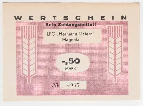 50 Pfennig Banknote DDR LPG Geld Magdala "Hermann Matern" (116375)