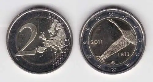 2 Euro Bi-Metall Münze Finnland Nationalbank 2011 Stempelglanz (133742)
