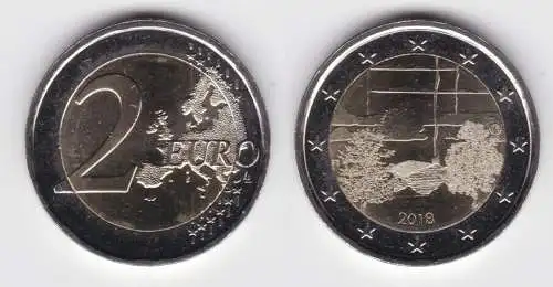 2 Euro Bi-Metall Münze Finnland Finnische Saunakultur 2018 (135657)