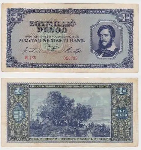 1 Million Pengö Banknote Ungarn Budapest 16. November 1945 Pick 122 (153294)