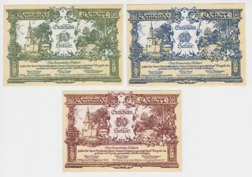 10, 20 und 50 Heller Banknote Ockert 1920 (150593)