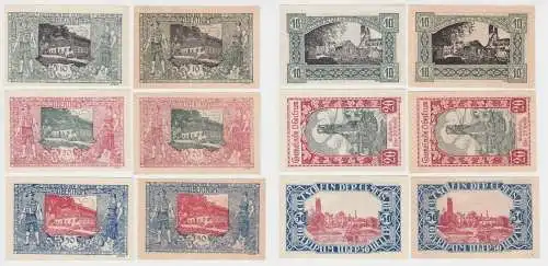 6x 10,20 und 50 Heller Banknote Obertrum (150419)