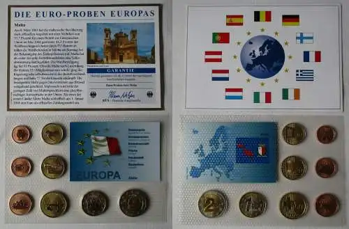Kursmünzsatz KMS Malta 2006 Euro Proben Essai Pattern im Blister (110225)