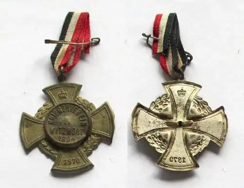Seltenes Abzeichen Kriegerverein zu Witzwort 1870 - 1894 (132545)