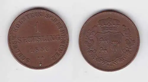 1 Sechsling Kupfer Münze Schleswig Holstein 1850 (130402)