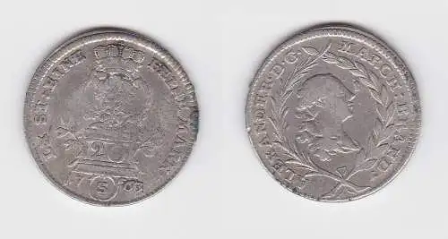 20 Kreuzer Silber Münze Brandenburg Ansbach 1763 S (130216)