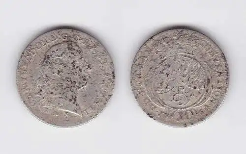 10 Kreuzer Silber Münze Pfalz Kurlinie 1764 A.S. (129715)