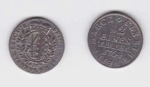 1/12 Taler Silber Münze Sachsen 1764 IFoF (129909)
