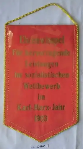 DDR Ehrenwimpel für Leistungen im Wettbewerb im Karl Marx Jahr 1983 (104763)