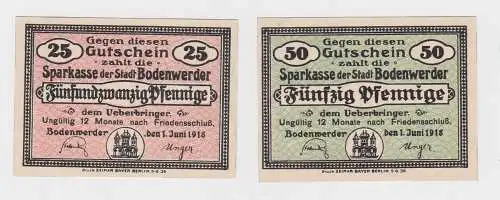 25 & 50 Pfennig Banknoten Stadt Bodenwerder 1.Juni 1918  (132416)