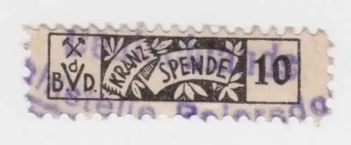 Seltene Kranz Spenden Marke B.d.V.D. Beiersdorf um 1925 (28190)