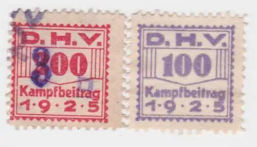2 seltene Kampfbeitrag Marke D.H.V. 1925 (71279)