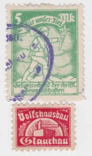 2 seltene Spenden Marken der Gewerkschaft Glauchau um 1920 (19664)
