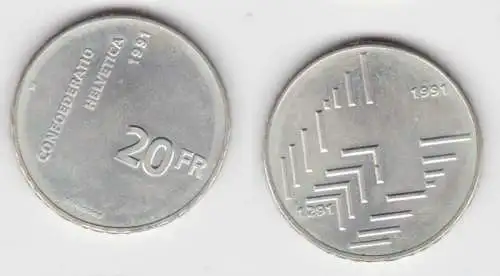 20 Franken Münze Schweiz 700 Jahre schweiz. Eidgenossenschaft 1991 (132636)