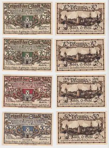 4 Banknoten Notgeld Stadt Zülz Biala 21.3.1921 (132101)