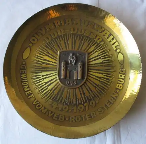 DDR UdSSR Ehrenteller Olympiaauswahl gewidmet VEB Roter Stern Burg 1979 (151613)