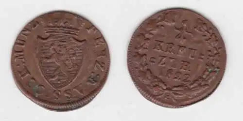 1/4 Kreuzer Kupfer Münze Nassau 1822 (120837)