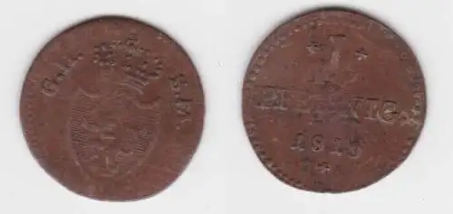 1 Pfennig Kupfer Münze Hessen-Darmstadt 1819 (121092)