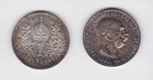 1 Krone Silber Münze Österreich 1914 (127204)