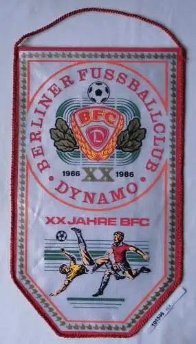 DDR Wimpel 20 Jahre BFC Berliner Fussballclub Dynamo 1966-1986 (101596)