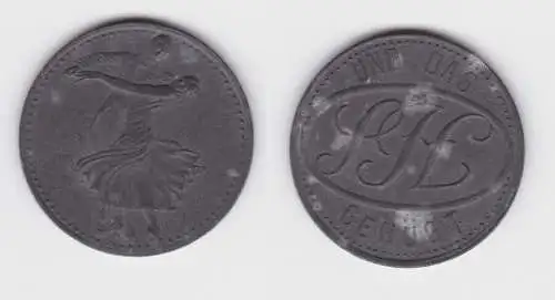 Alte Zink Tanzmarke "SH und das genügt" um 1920 (140408)