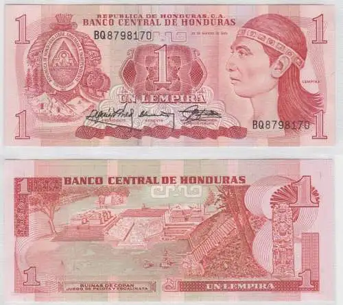 1 Lempira Banknote Honduras 1989 bankfrisch UNC Pick 68c (153044)