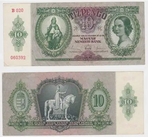 10 Pengö Banknote Ungarn 1936 fast kassenfrisch (153089)