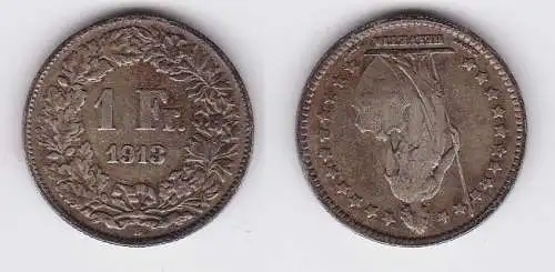 1 Franken Silber Münze Schweiz 1913 B (122686)