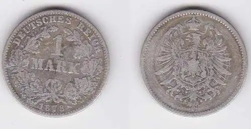 1 Mark Silber Münze Deutschland Kaiserreich 1878 J Jäger Nr.9 (122034)