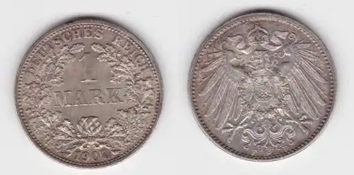 1 Mark Silber Münze Kaiserreich 1907 F vz (148912)