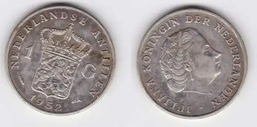 1 Gulden Silber Münze Niederländische Antillen 1952 (151927)