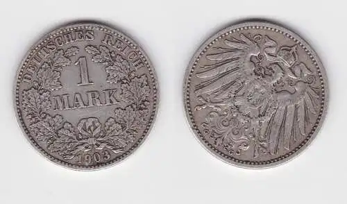 1 Reichsmark Silber Münze 1903 G ss (143939)