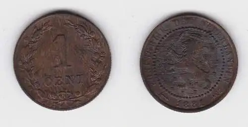 1 Cent Kupfer Münze Niederlande 1881 ss+ (136560)