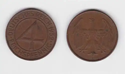 4 Pfennig Kupfer Münze Deutsches Reich 1932 A ss+ (140973)