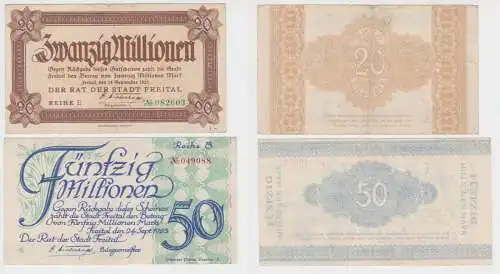 2 Banknoten Inflation Rat der Stadt Freital 1923 (141492)