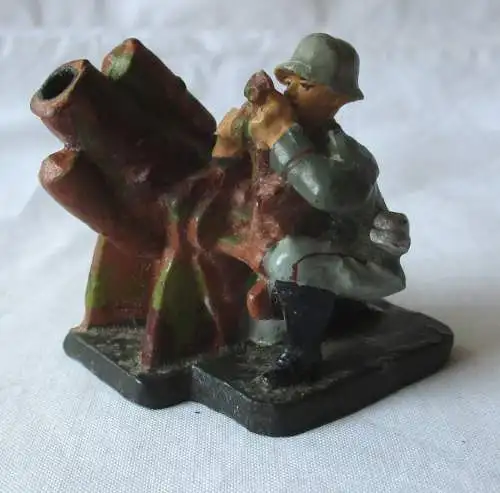 Elastolin Masse Figur Minenwerfergruppe mit Soldat 1933-1940 (113955)