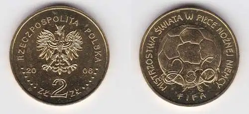 2 Zloty Messing Münze Polen FIFA Fussball WM in Deutschland 2006 (148466)