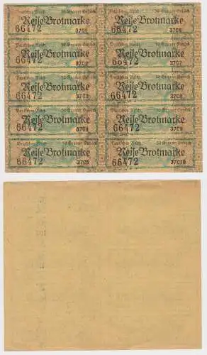 10 Lebensmittelmarken Reise-Brotmarken Deutsches Reich je 50 Gramm (156433)