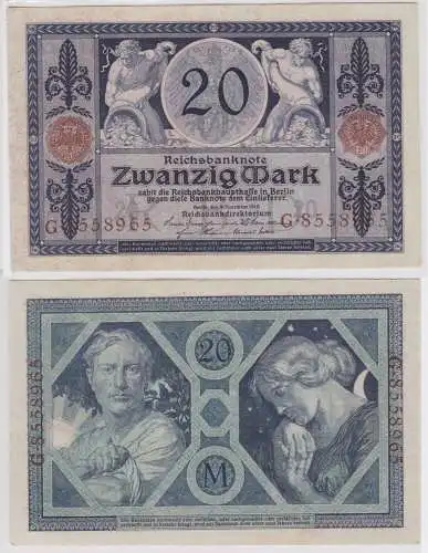20 Mark Reichsbanknote 4.11.1915 Rosenberg Nr.53 Erh.I-II (156629)