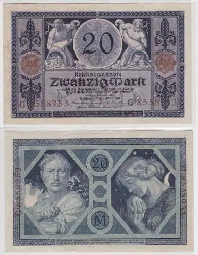 20 Mark Reichsbanknote 4.11.1915 Rosenberg Nr.53 fast UNC (156587)