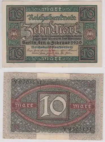 10 Mark Reichsbanknote 6.2.1920 Rosenberg Nr.63 a fast UNC (156923