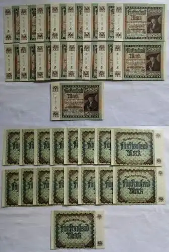 17x 5000 Mark Inflation Banknote 2.Dezember 1922 Ro.80 a fast UNC (156473)